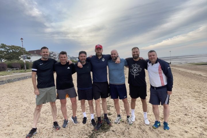 Club members after a beach session